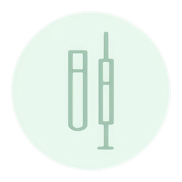 Test tubes and a syringe icon design.