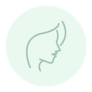 Profile silhouette of a woman's face