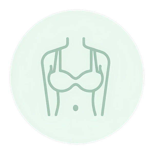 Bra icon with arms illustration.