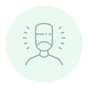 Healthcare worker with protective gear illustration.